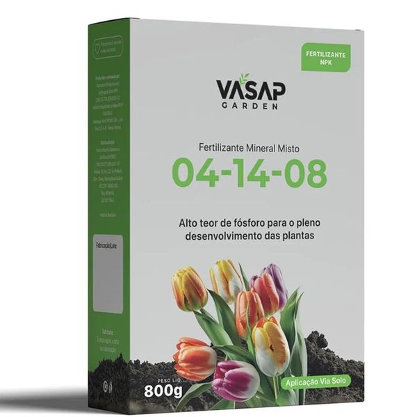 Fertilizante Mineral Vasap Misto 04-14-08 800g (MP)