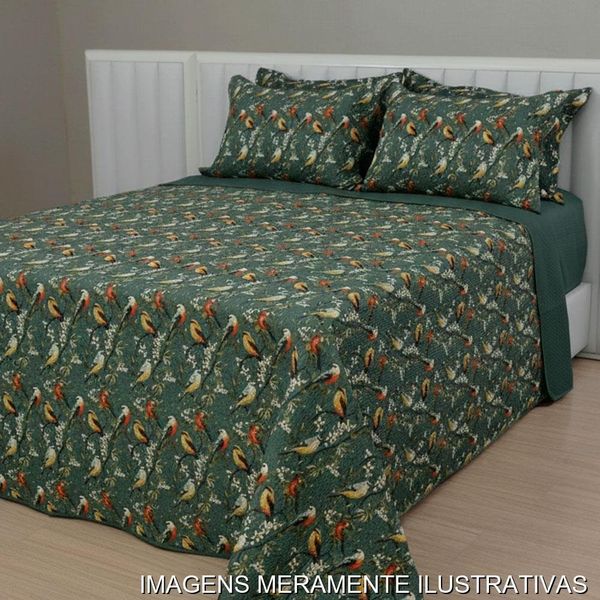 Kit Colcha Queen Habitat 3 Peças Pássaros 240x260cm (MP)