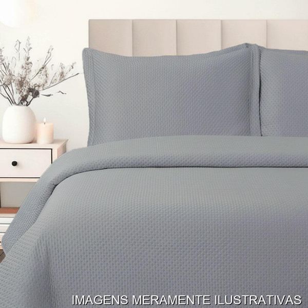 Kit Colcha King Habitat 3 Peças Cinza 260x280cm (MP)