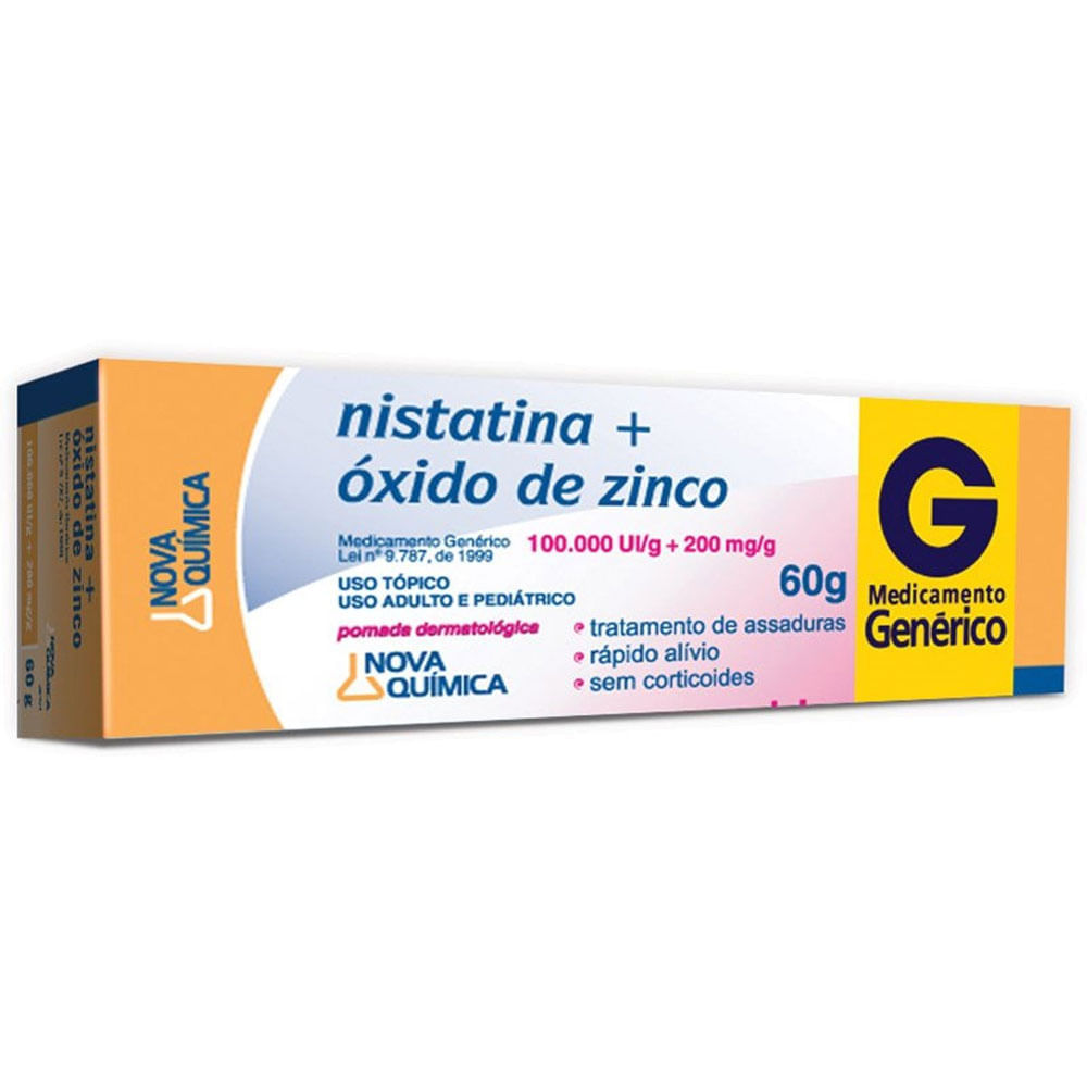 Nistatina+Oxido Zinco 100.000UI/G + 200mg/G Pomada Para Assaduras