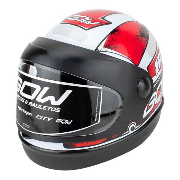 Capacete GOW Interlagos Branco E Vermelho 58 (MP)