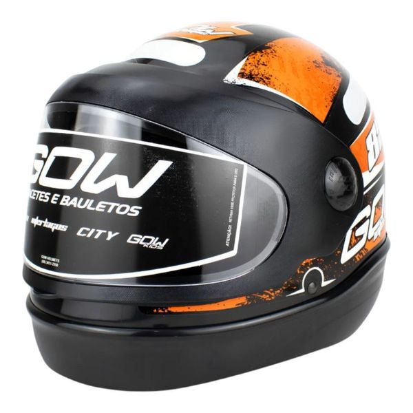 Capacete GOW Interlagos Preto E Laranja 60 (MP)