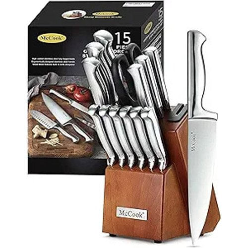 Conjunto 15 Peças Facas Aço Inox MCCOOK MC29 A-BI