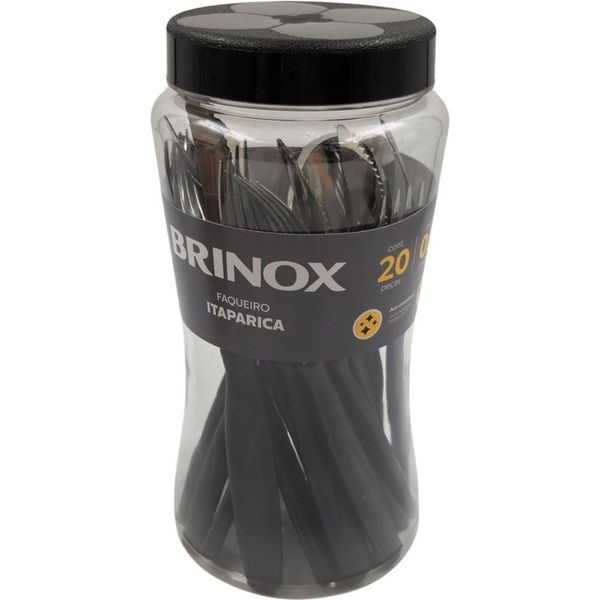 Conjunto de Talheres 20 Peças Brinox Itapar Preto 6000/414