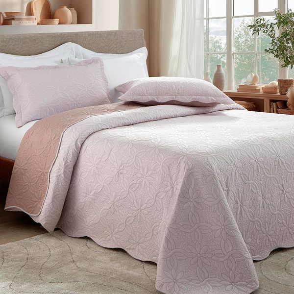 Kit Colcha Queen 3 Peças Rozac Classic Duo Rosa (MP)