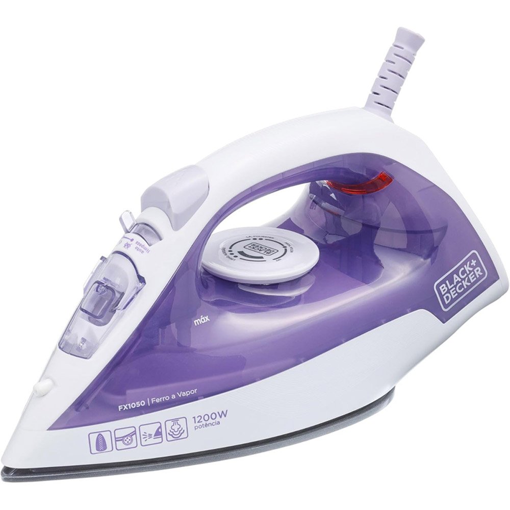 Ferro de Passar Black+Decker a Vapor Branco E Roxo FX1050-BR