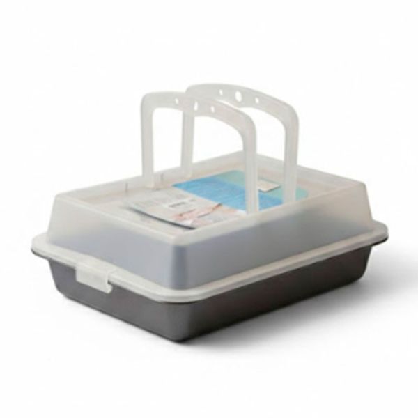 Forma Para Assar Com Tampa 37x25x7cm Cinza (MP)