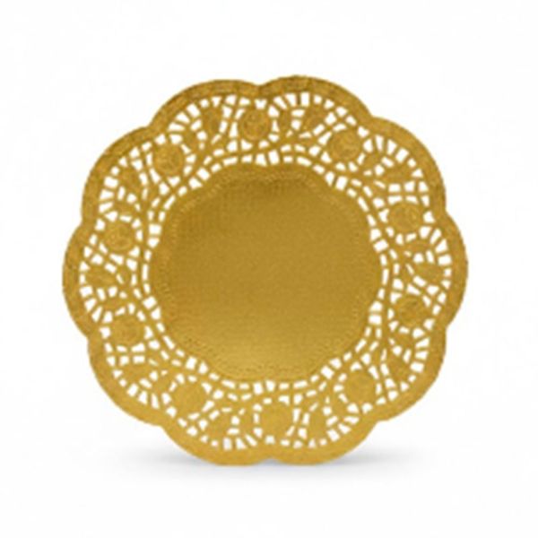 Forro Para Bandeja Redonda TM Dourado 200 Unidades 16,5cm (MP)