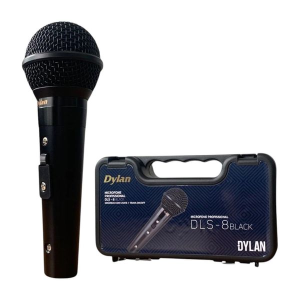 Microfone Com Fio Dylan Dinâmico Preto DLS-8 BK (MP)