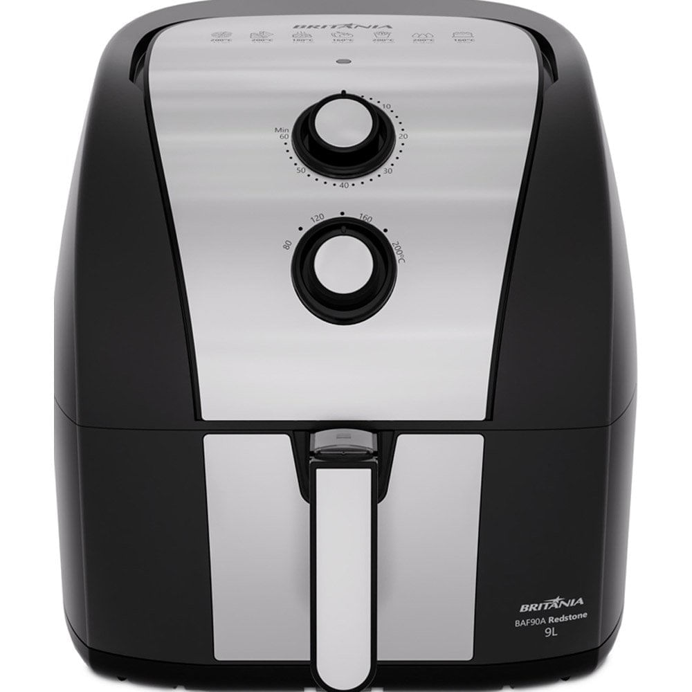 Fritadeira Britânia Air Fryer 9 Litros Redstone Preto com Acabamento Inox 127V BAF90A