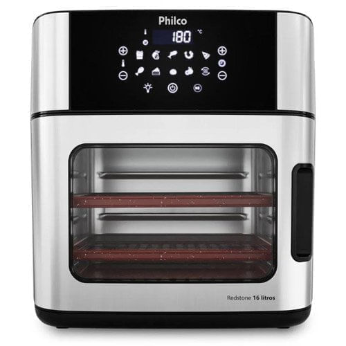 Fritadeira Air Fryer Philco 16 Litros Oven Painel Digital Preto com Inox PAF16A