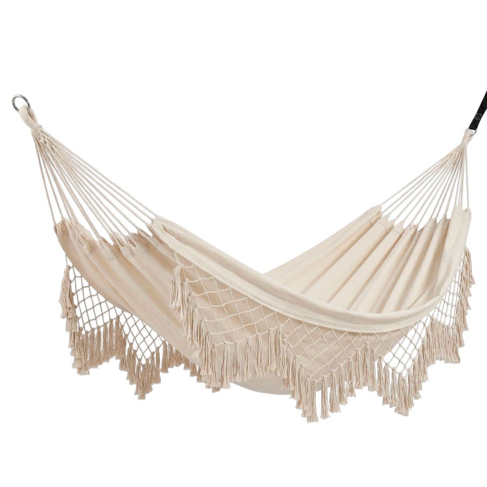 Rede de Dormir e Descanso Baumon Rio Jutaí 200x150cm Algodão Bege OP17
