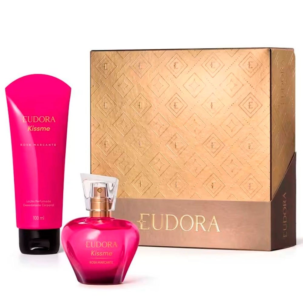 Kit Eudora Kissme Rosa Marcante Perfume 50ml + Loção Corporal 100ml