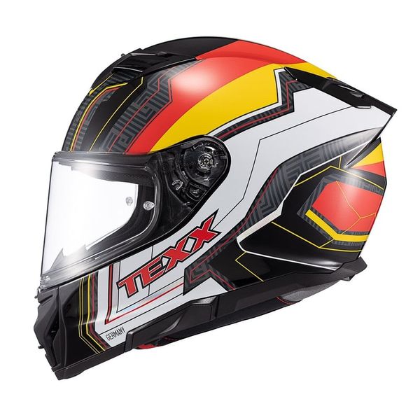 Capacete Texx Kaiman Flag Alemanha Preto E Vermelho 64 (MP)