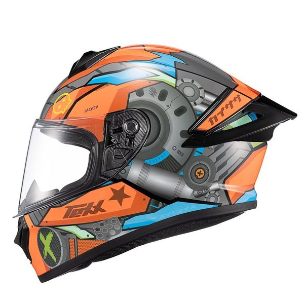 Capacete Texx Spihe Gear Vermelho E Azul 62 (MP)
