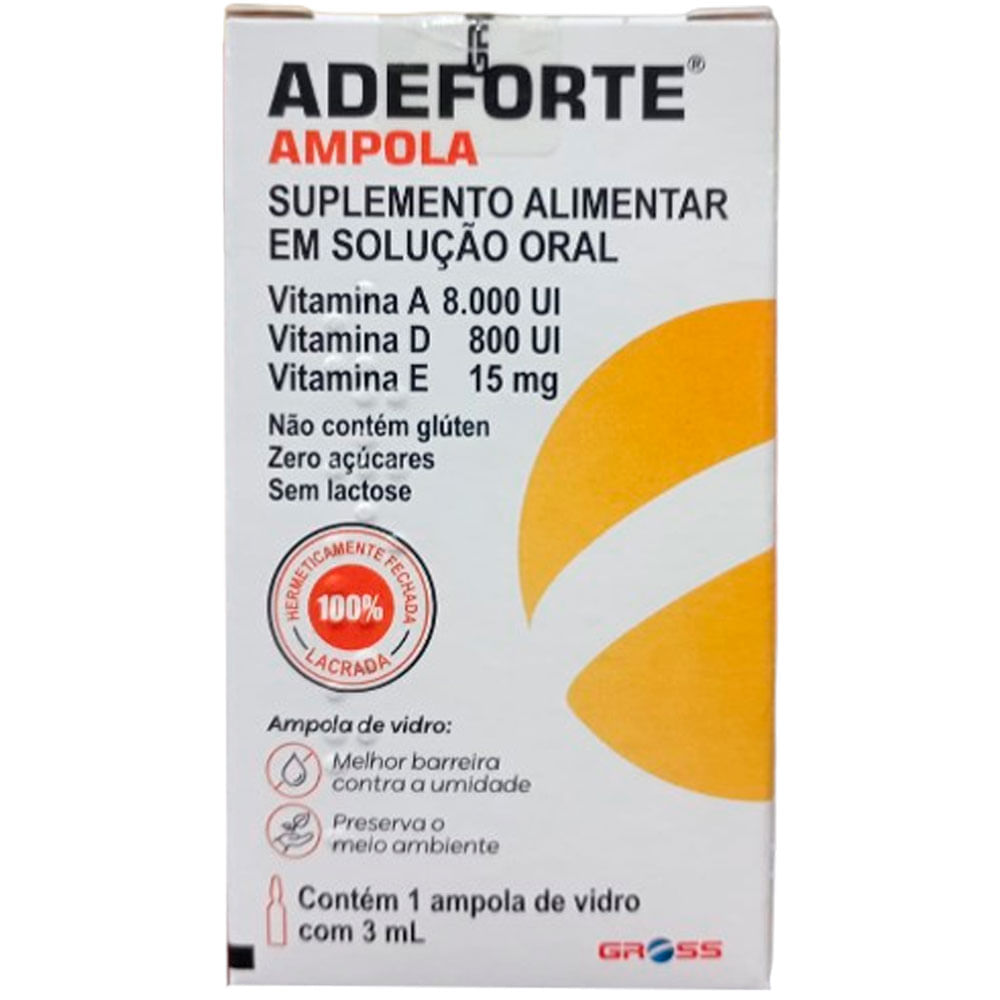 Adeforte Ampola Suplemento Alimentar Solução Oral 3ml Gross 1 Unidade
