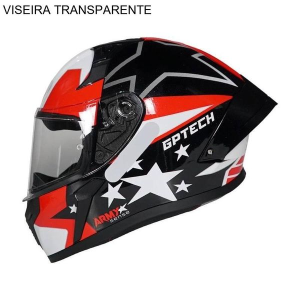 Capacete GP Tech Sense Army Preto E Vermelho 61 (MP)