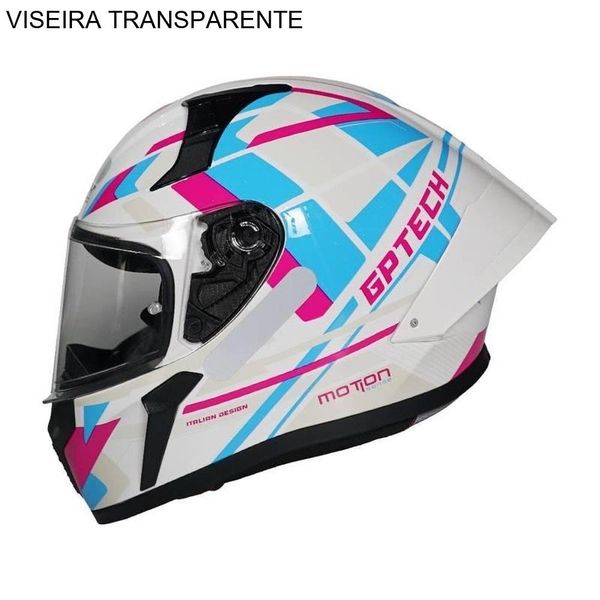 Capacete GP Tech Sense Motion Branco E Azul 58 (MP)