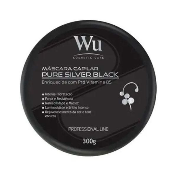 Mascara Capilar Matizadora Profissional Wu Pure Silver Black 300g (MP)