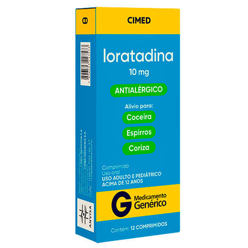 Loratadina 10mg 12 Comprimidos Cimed Genérico