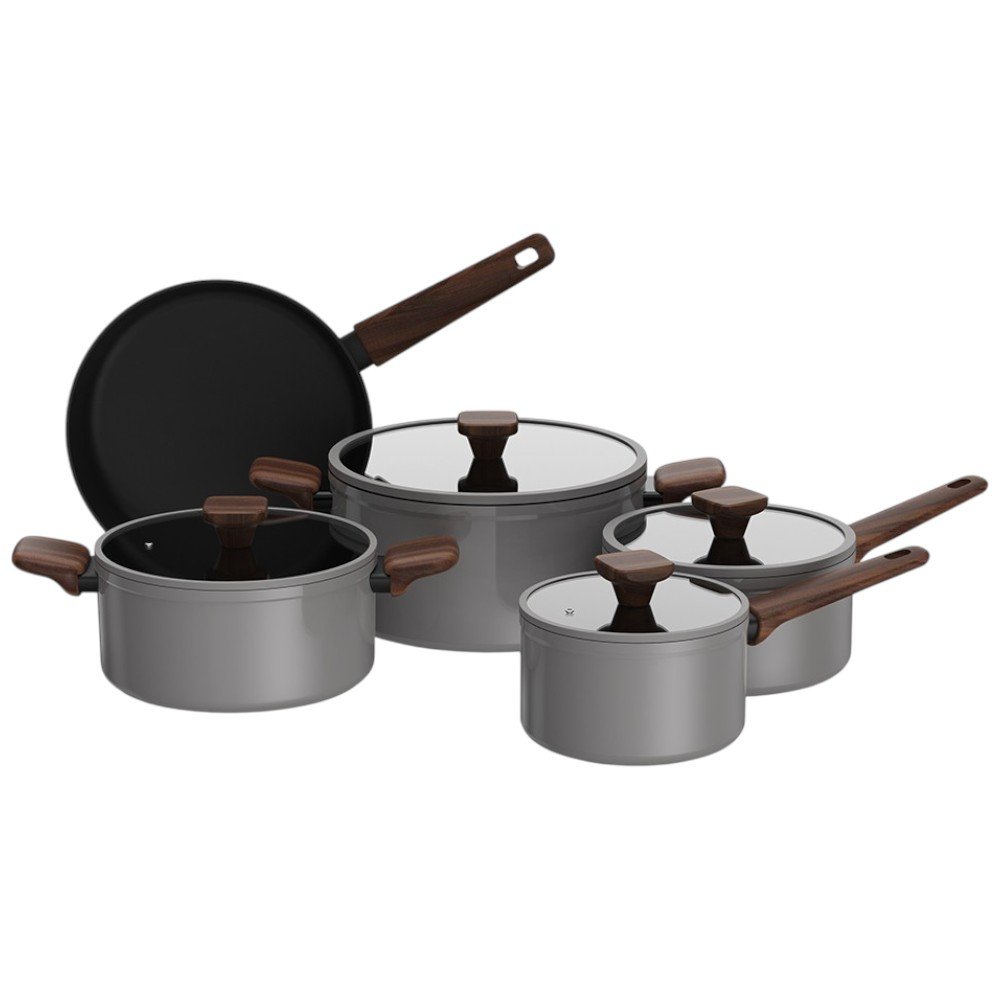 Jogo De Panelas Brinox 5 Peças Nox Cinza 4800/501 (ID)
