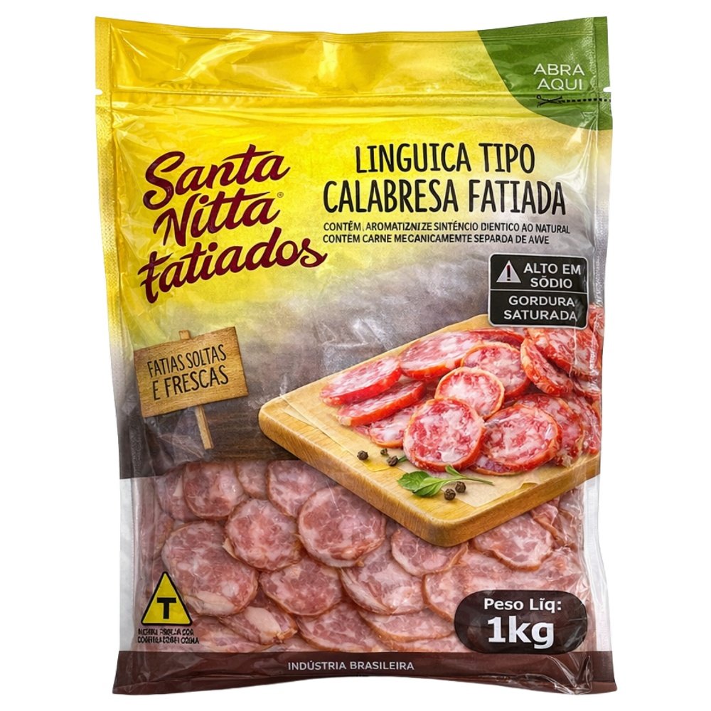 Calabresa Fatiada Santa Nitta 1kg