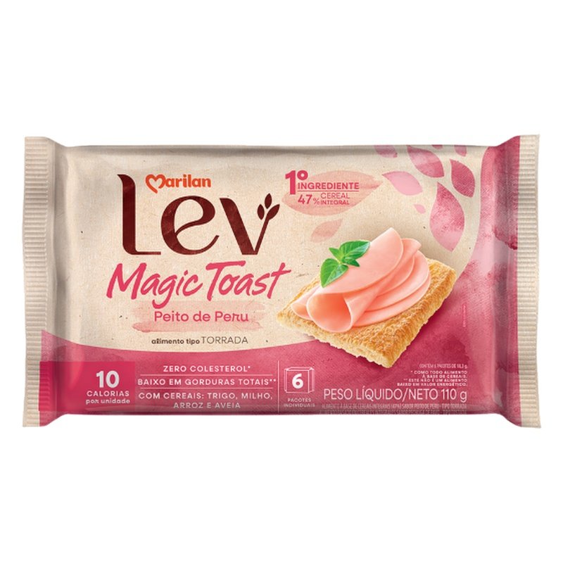 Torrada Lev Magic Toast Peito De Peru 110g
