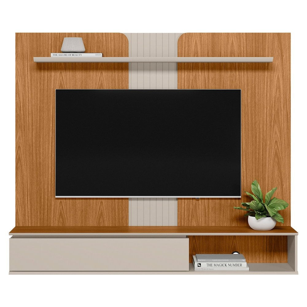 Painel Linea Friburgo para TV até 65" Nature com Off White