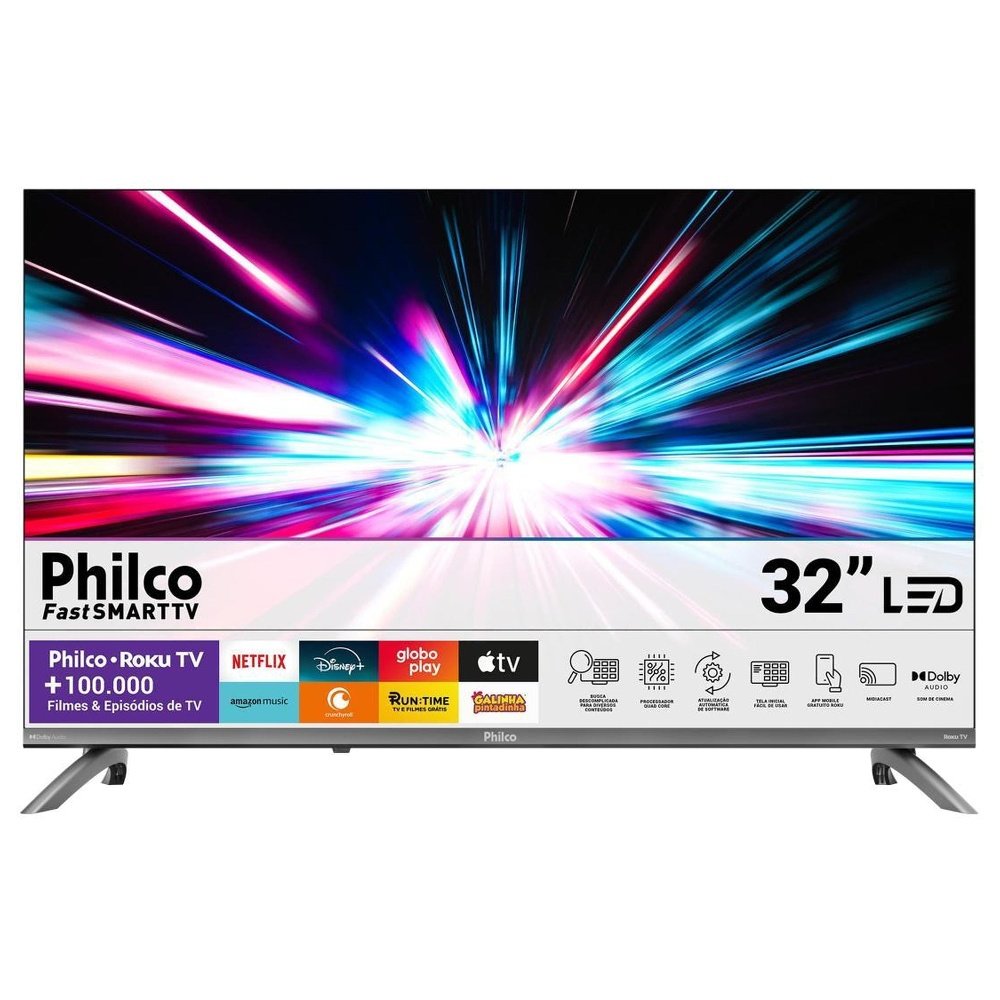 Smart TV 32 Philco Roku Dolby Audio HDR10 P32CRB