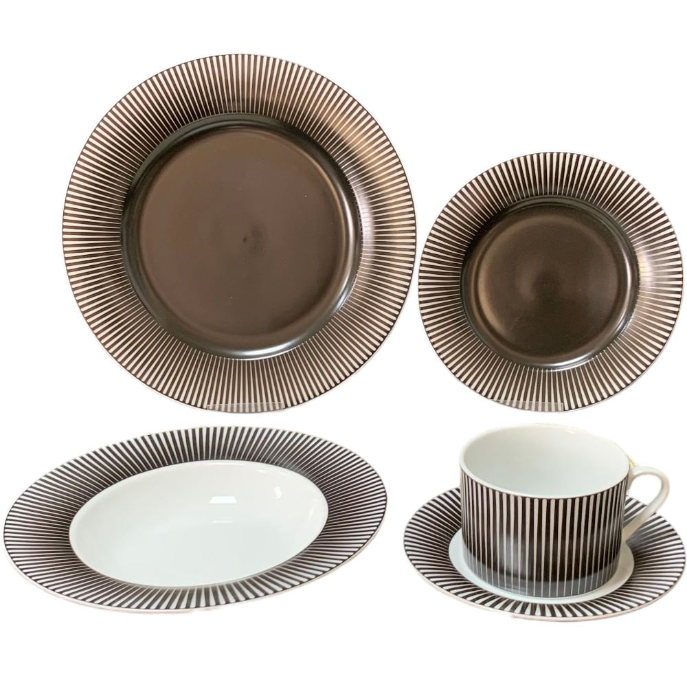 Aparelho de Jantar Baumon 20 Peças Ônix Imperial O-177