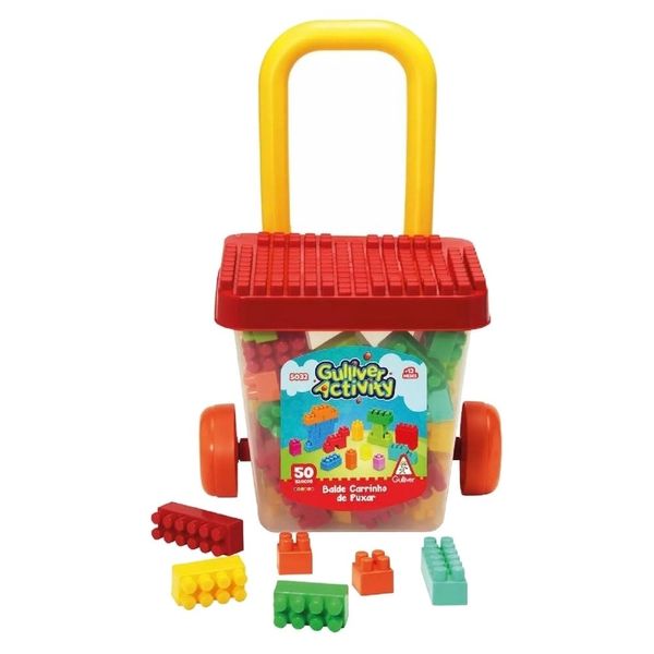 Brinquedo Balde Carrinho Gulliver Activity Com 50 Blocos 5032 (MP)