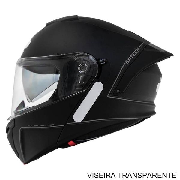Capacete GP Tech A128 SV Pulse Escamoteável Mono 56 Preto Fosco (MP)