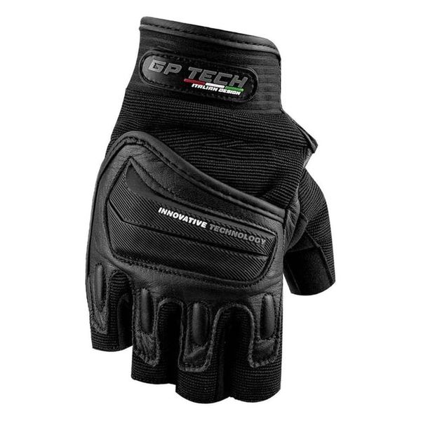 Luva Para Motoqueiro GP Tech Essence Meio Dedo Preto P-S (MP)