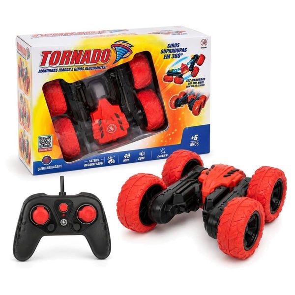 Carro de Controle Remoto Polibrinq com Luzes e Giro 360° Tornado CAR2282