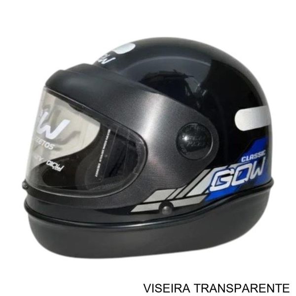 Capacete Gow Interlagos Classic Preto E Azul 56 (MP)