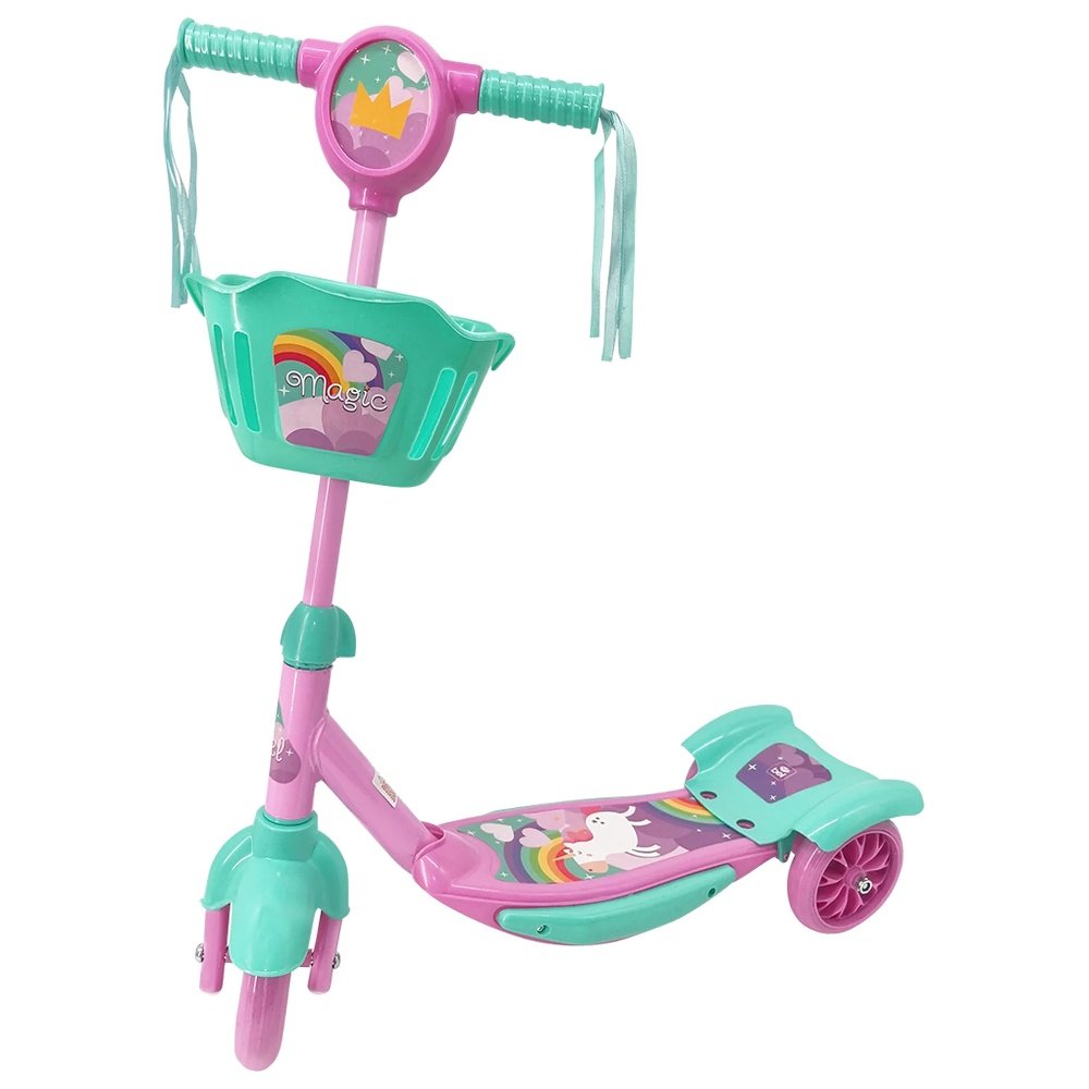 Patinete Infantil 3 Rodas Belfix Unicórnio Magic Rosa Bel 408110