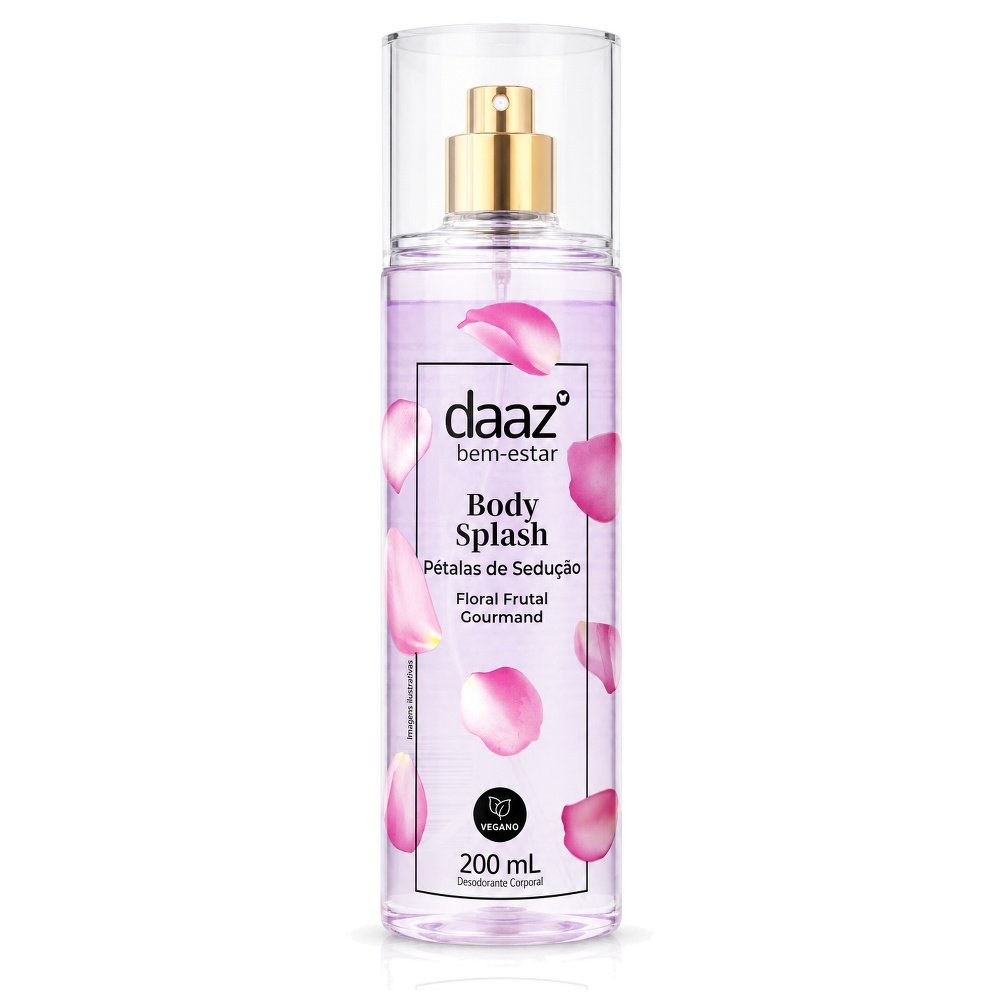 Body Splash Daaz Pétalas de Sedução Floral Frutal Gourmand 200ml