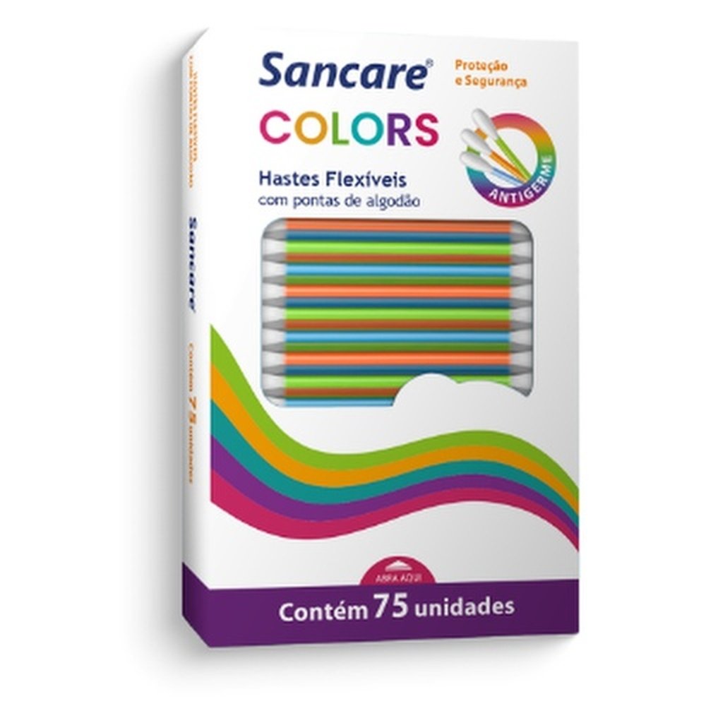 Hastes Flexíveis Sanfarma Colors Com 75 Unidades (MP)
