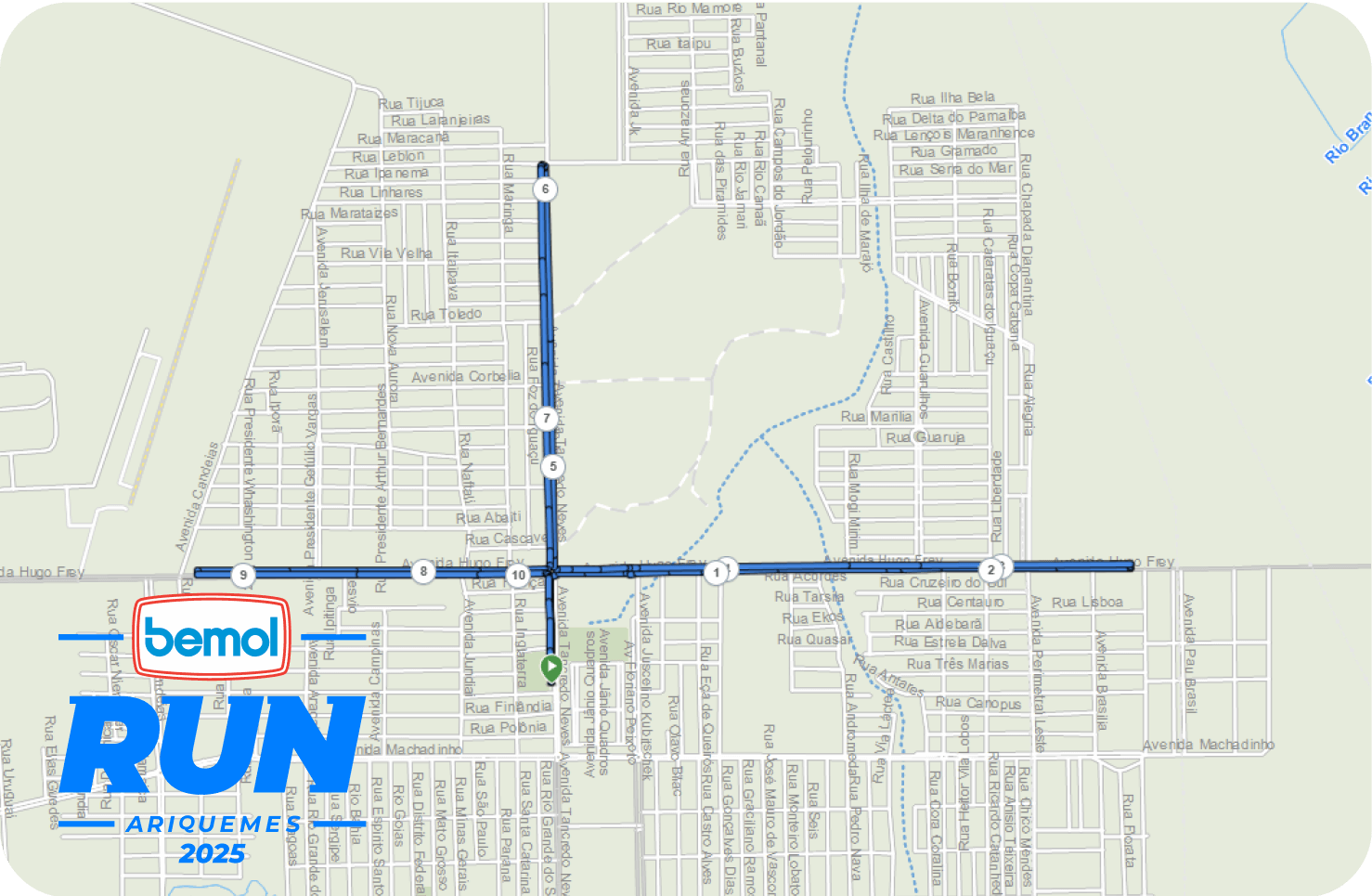 Percurso Ariquemes - 10KM