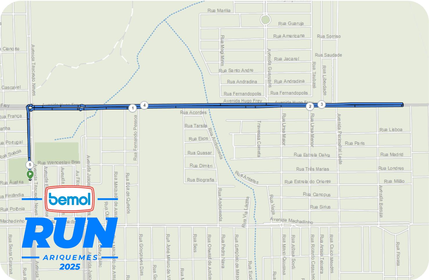 Percurso Ariquemes - 5KM